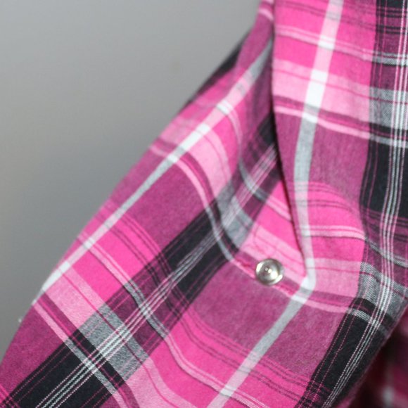 Vintage OP Ocean Pacific Front Snap Close Adjustable Sleeves Shirt Top Jr Large - Picture 3 of 8